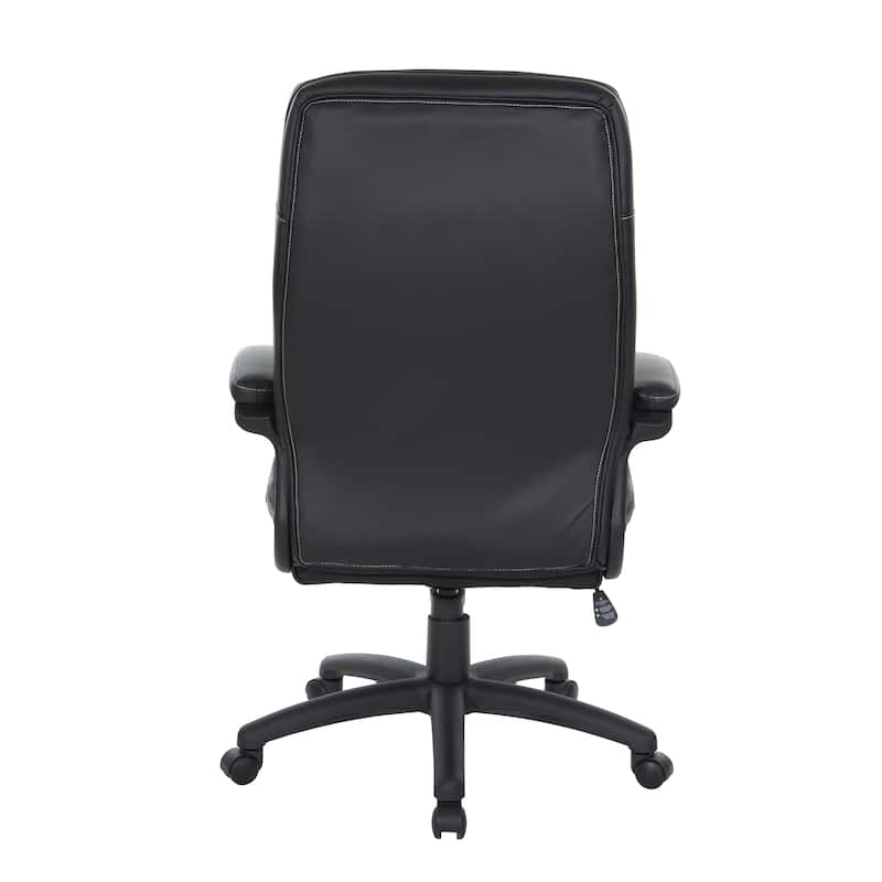 Executive Faux Leather High-Back Office Chair with Contrast Stitching