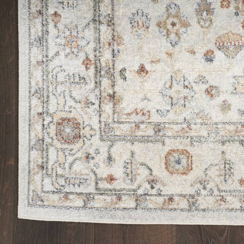 HomeRoots Floral Medallion Transitional Rectangle Area Rug - 120.00 in. x 94.00 in. x 0.25 in.