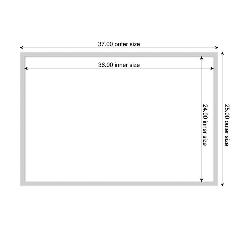 Incline Framed Dry Erase Magnetic Board - 37 x 25 in - Incline Silver