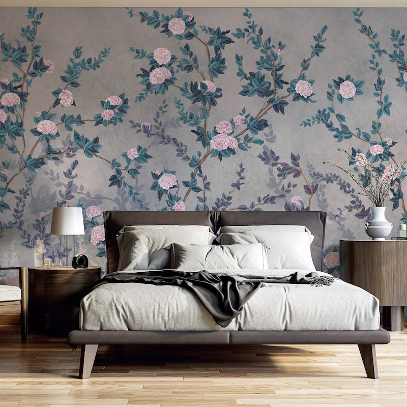 Midnight Rose Garden Vintage Charm Wallpaper Mural