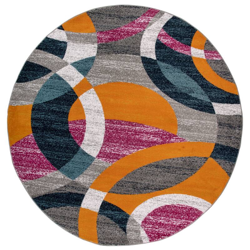 World Rug Gallery Geometric Circles Area Rug