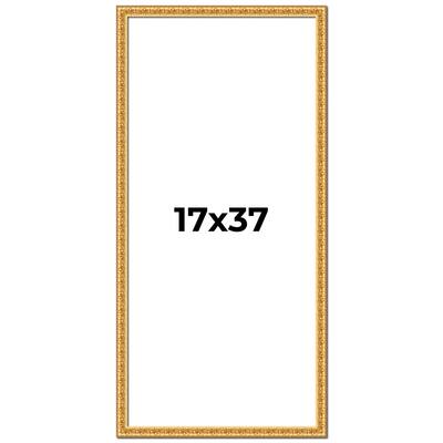 17x37 Frame Gold Real Wood Picture Frame Width 1 inches | Interior