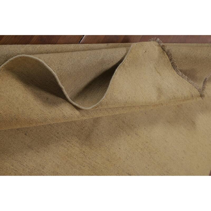Beige Gold Gabbeh Oriental Area Rug Hand-Knotted Wool Carpet - 5'9" x 8'4"