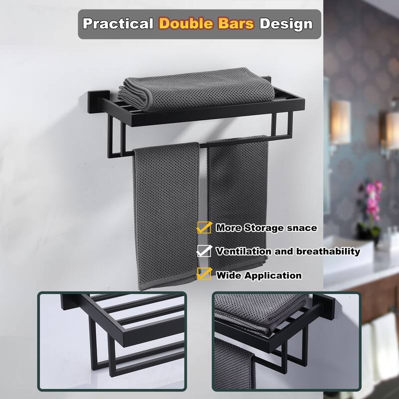 WOWOW 2-Tier Stainless Steel Bath Towel Rack