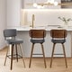 preview thumbnail 57 of 199, 26"/29" Swivel Bar Stools/ Counter Stools with Bentwood Legs Set of 3 - Grey-PU Back - Bar Height