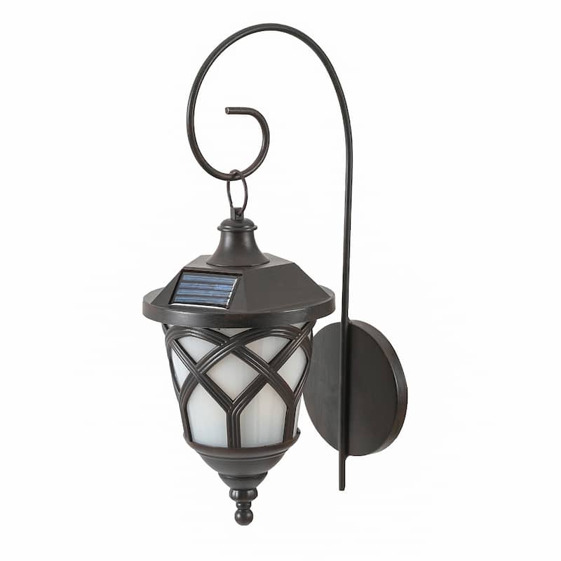 Solar Powered LED Outdoor Wall Light Sconces (Set of 2)