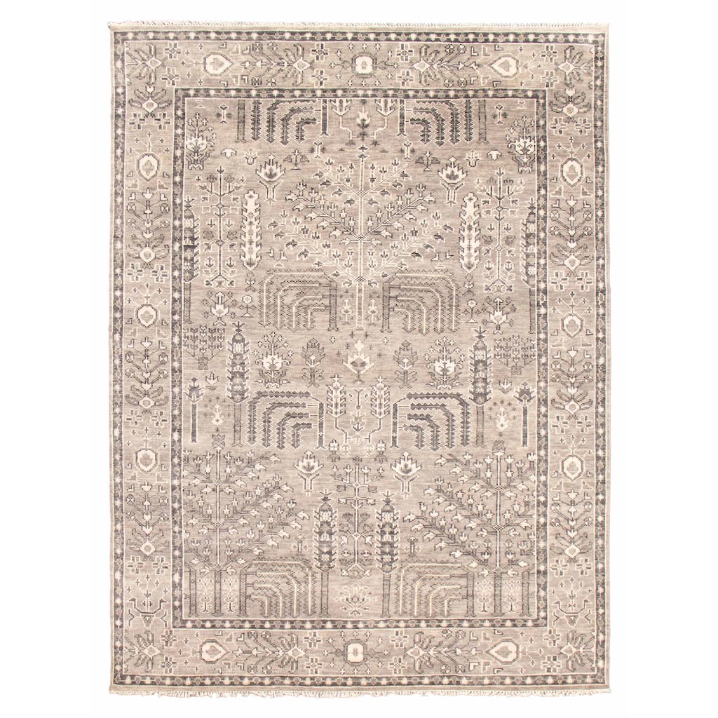 ECARPETGALLERY Hand-knotted Jules Serapi Grey Wool Rug - 8'11 x 11'11