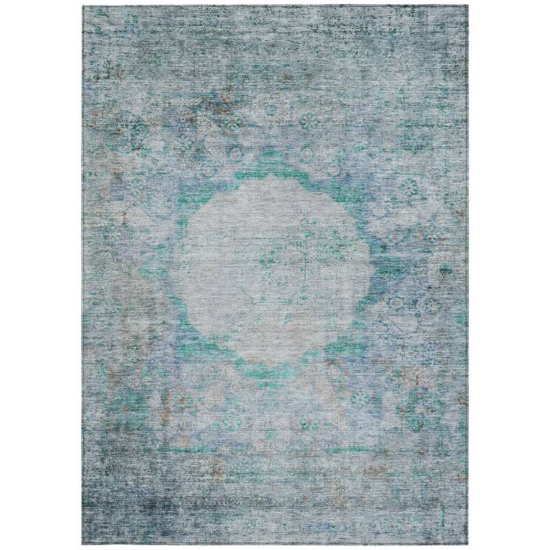 HomeRoots Oriental Traditional Rectangle Outdoor Rug