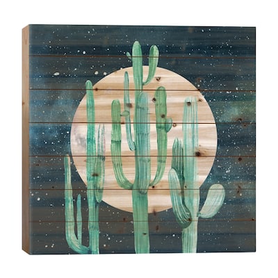 Southwestern Green Cactus Trio I Print On Wood by Nature Magick - Multi-Color