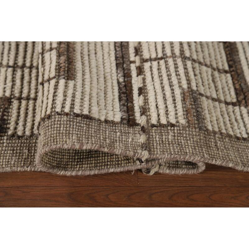 All-Over Moroccan Modern Area Rug Hand-Knotted Wool Carpet - 8'0" x 12'1"