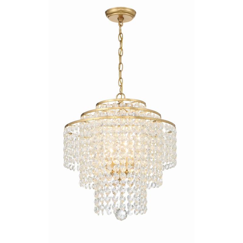 Gabrielle 4 Light Antique Gold Chandelier - 18"W x 20.5"H