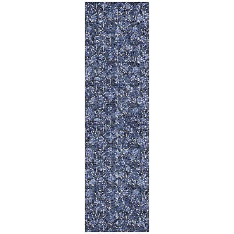 Machine Washable Indoor/ Outdoor Chantille Modern Floral Impressions Rug