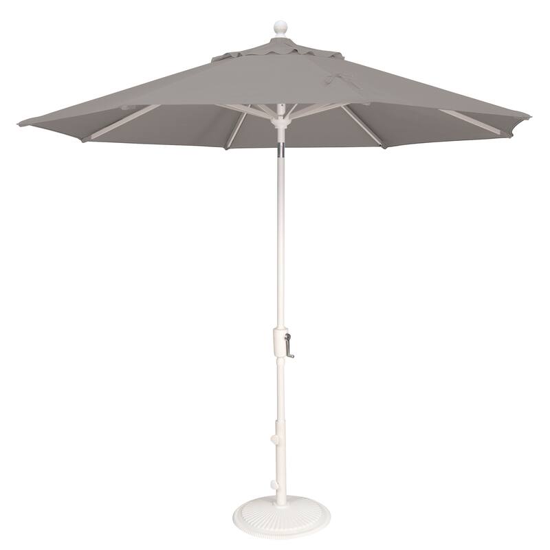 SimplyShade Catalina 9' Octagon Push Button Tilt Umbrella, White Frame Finish