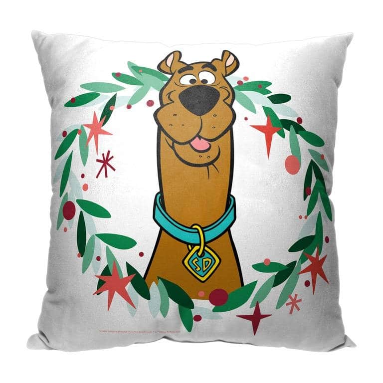 Warner Brothers Scooby Doo Festive Scooby 18 Inch Throw Pillow
