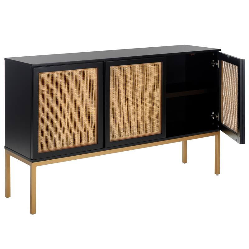 SAFAVIEH Tabetha 2-Shelf Rattan Sideboard - 54 In. W x 15 In. D x 33 In. H - 54Wx15Dx33H