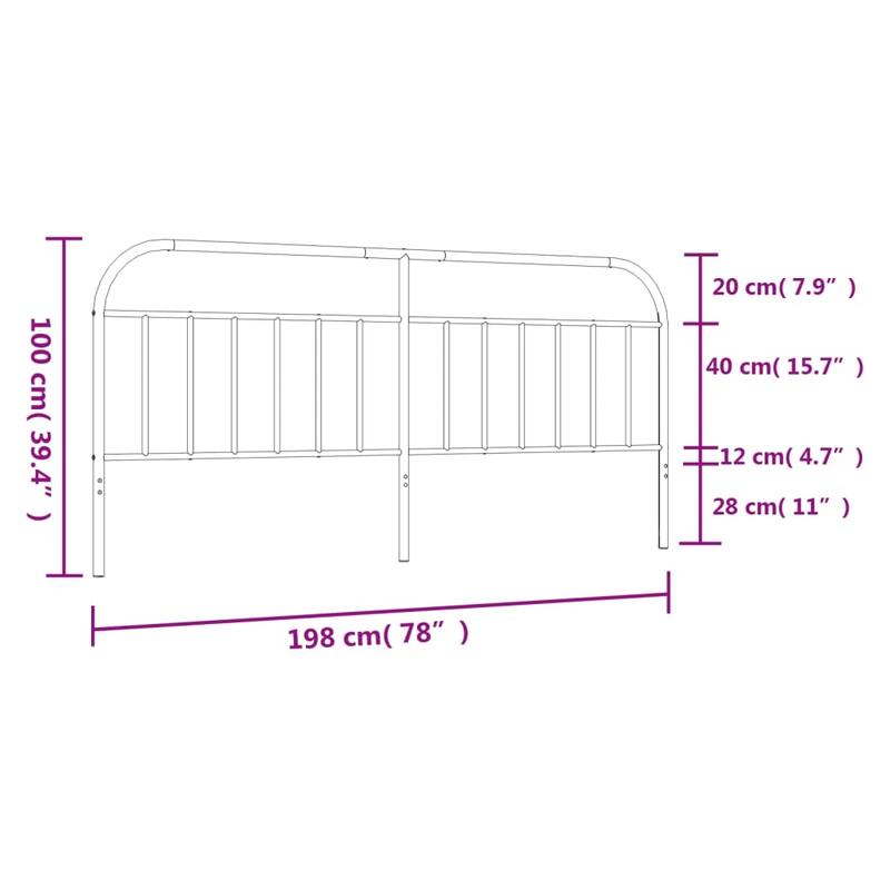 vidaXL 38.2 Inch Metal Headboard, Farmhouse Rustic Headboard Only