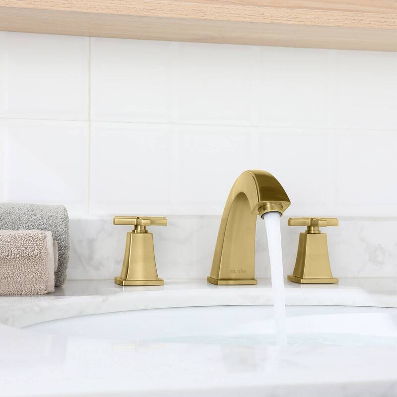 YASINU Cross Handles Widespread 8 Inch Bathroom Faucet With Drain