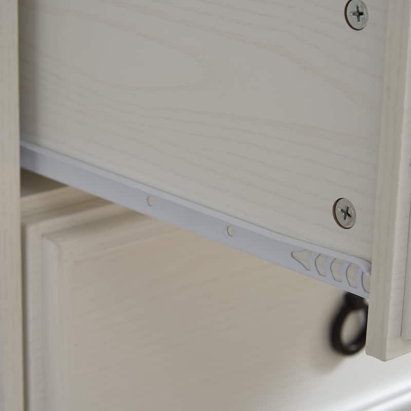 Bedroom Double Dresser, Multi-functiona Wood Storage Cabinet, Accent Cabinet with 6 Storage Drawers and Metal Handles