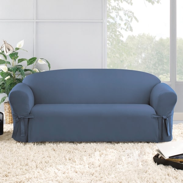 SureFit Cotton Duck 1 Piece Sofa Slipcover Bed Bath & Beyond 38192260