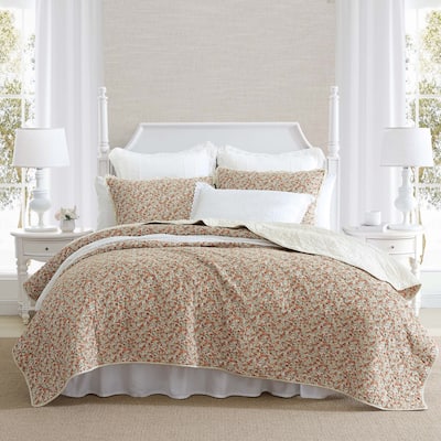 Laura Ashley Loveston Red Cotton Quilt-Sham Set