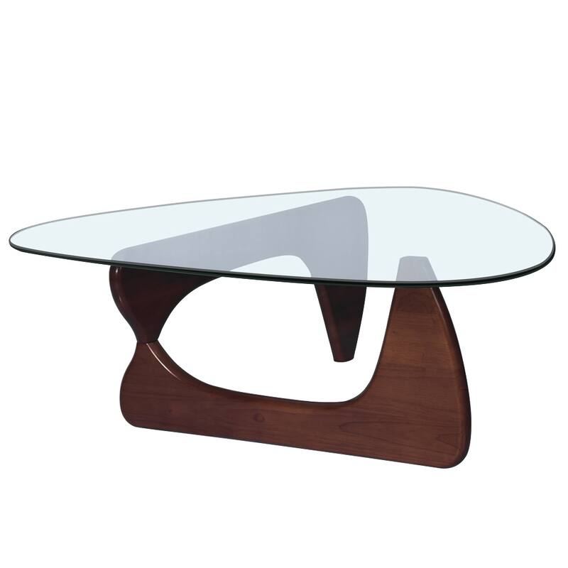 Modern Solid wood/Tempered glass coffee table
