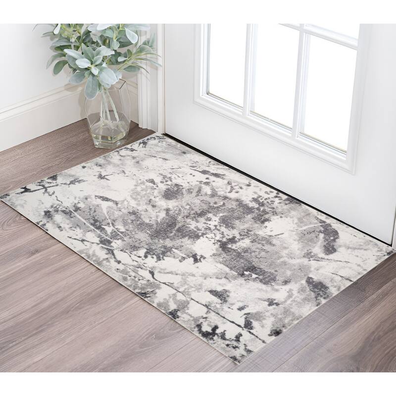 HomeRoots Abstract Modern Rectangle Area Rug - 36.00 in. x 24.00 in.  x 0.30 in.