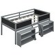 preview thumbnail 6 of 16, Twin Low Loft Bed with Movable Shelves and Chalkboard Guardrail