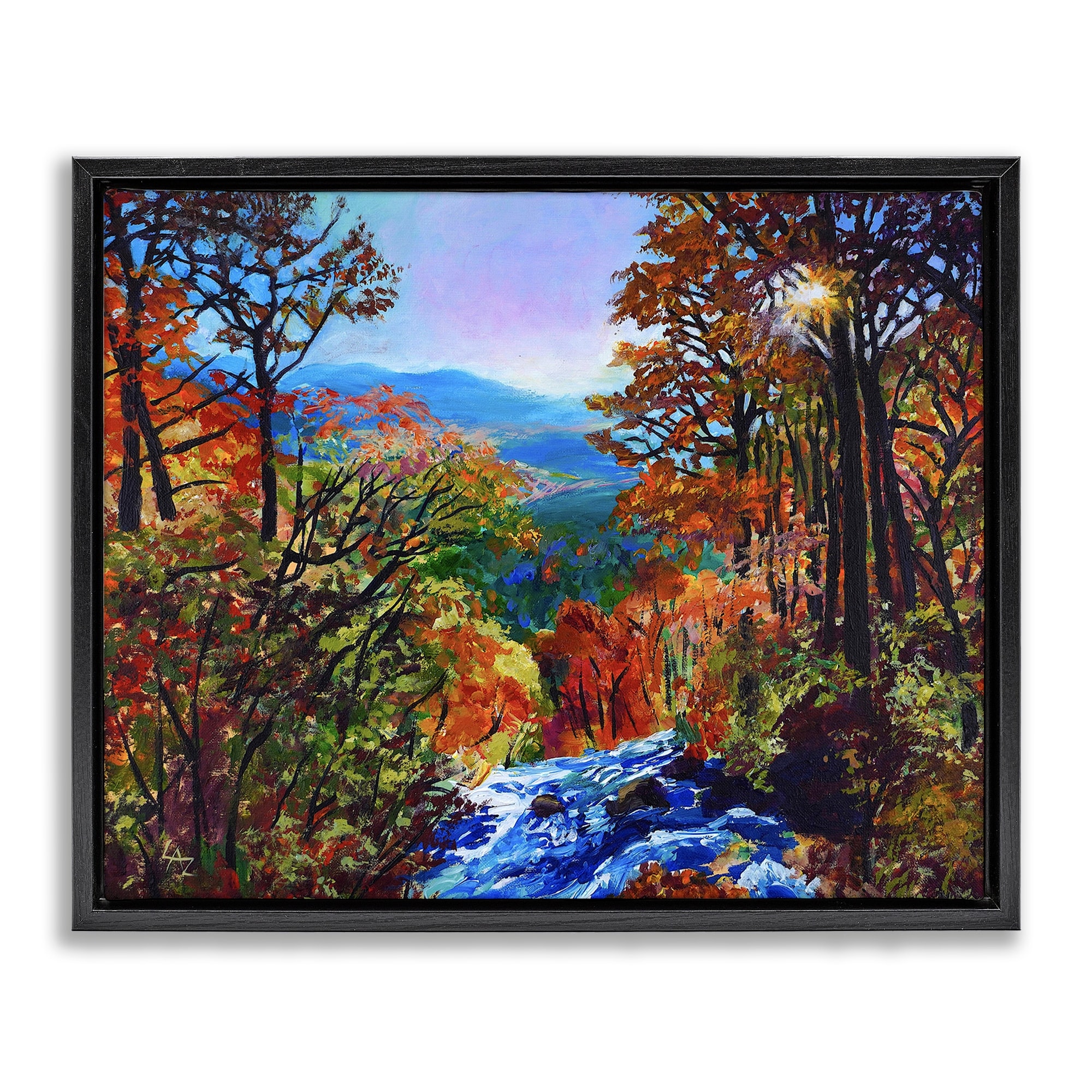 Stupell Mountain Top Mosaic Framed Floater Canvas Wall Art Design By Lee Ann Zirbes