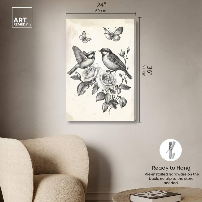Perched Pair II Canvas by Art Remedy, Gallery Wrapped