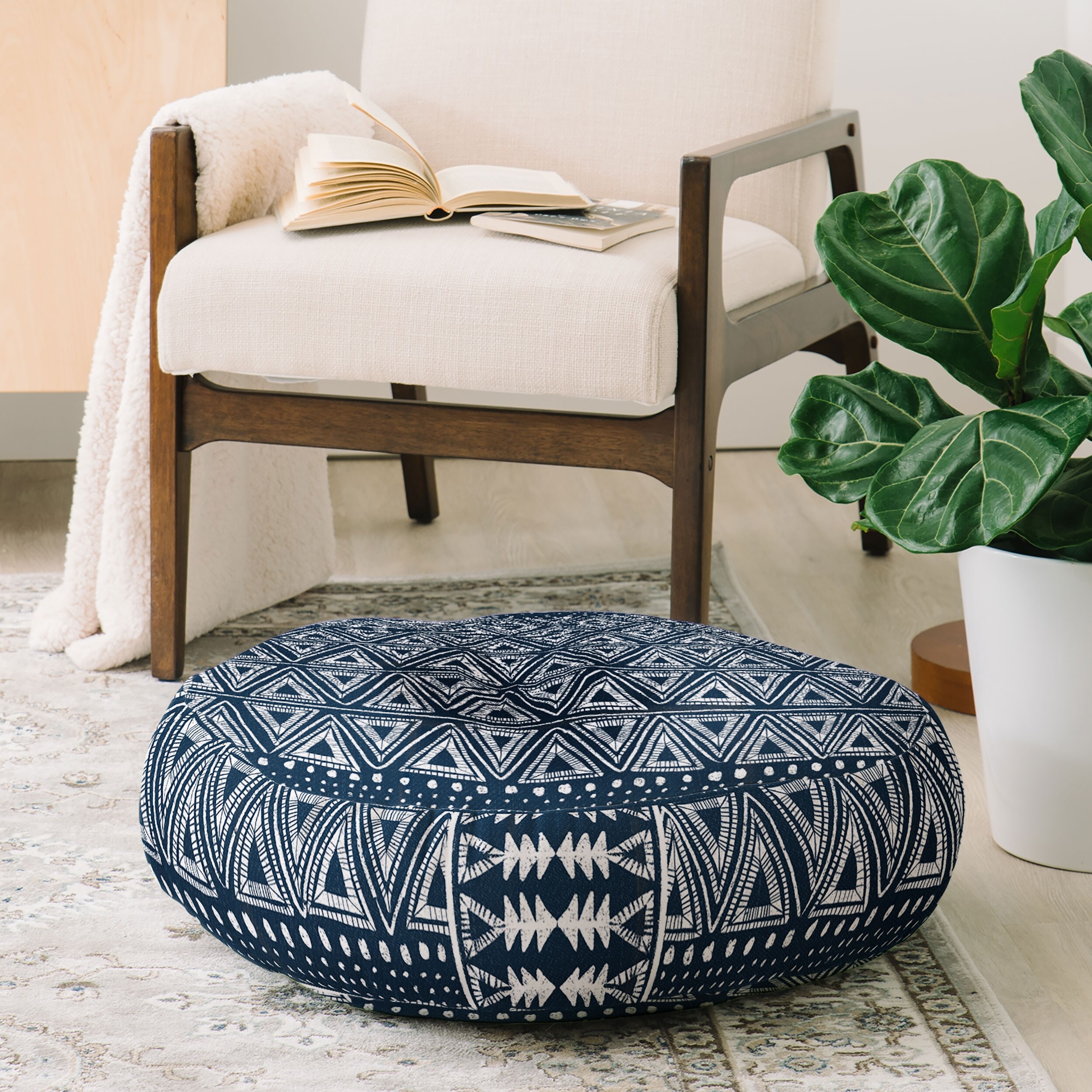 Deny Designs Blue Tribal Floor Pillow Round or Square