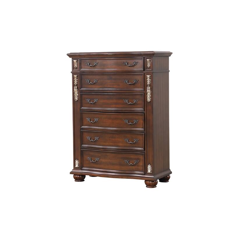 Lyon Cherry 6-Drawer 40 in. W Chest of Drawers