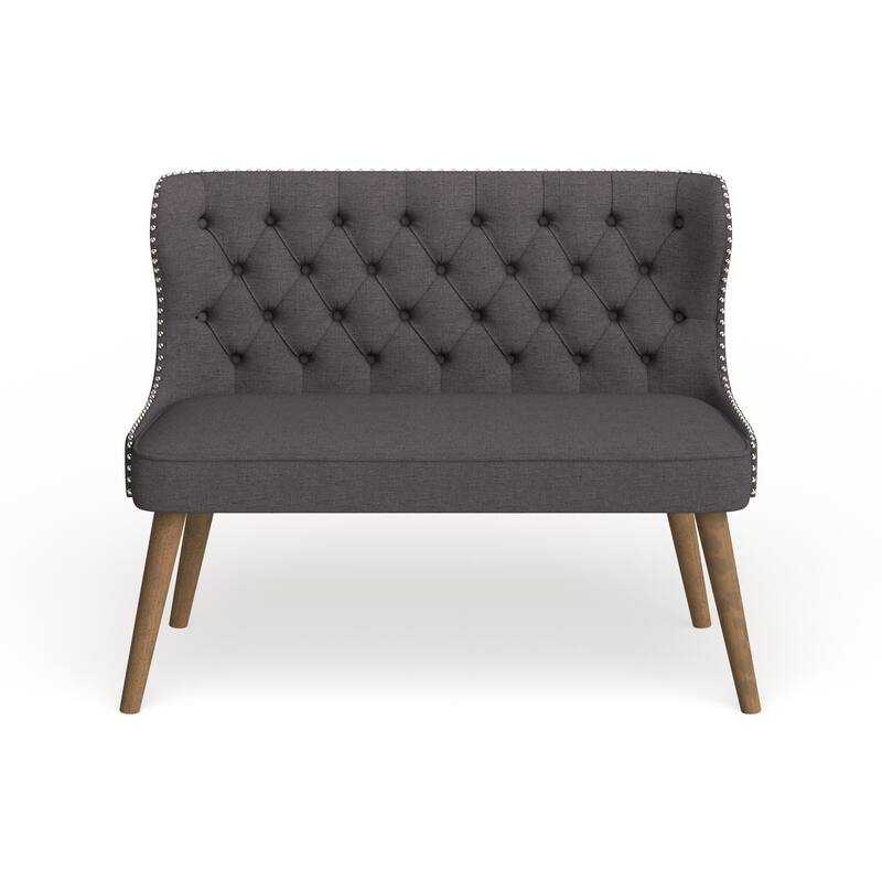 Carson Carrington Rudkobing Mid-century Modern Wood and Fabric Upholstered Button-tufting Loveseat