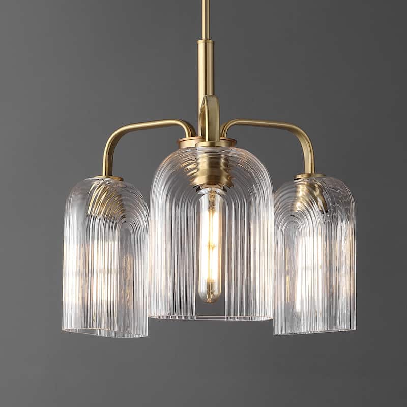 SAFAVIEH Lighting Romeyn 3-light Adjustable Pendant Chandelier (LED Bulbs Included) - 21 in. x 21 in. x 25-55 in.