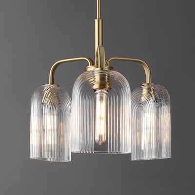 SAFAVIEH Lighting Romeyn 3-light Adjustable Pendant Chandelier (LED Bulbs Included) - 21 in. x 21 in. x 25-55 in.