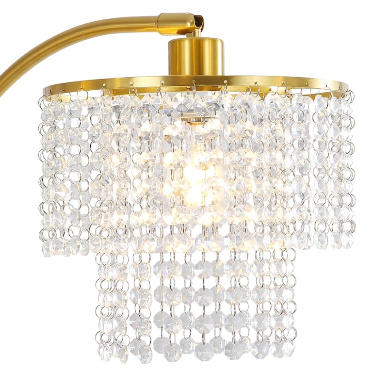 Brio 80" 5-Light Modern Gold Crystal Arc Floor Lamp - 80