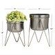 preview thumbnail 14 of 19, CosmoLiving by Cosmopolitan Metal Modern Planter (Set of 2) - S/2 7", 7"W