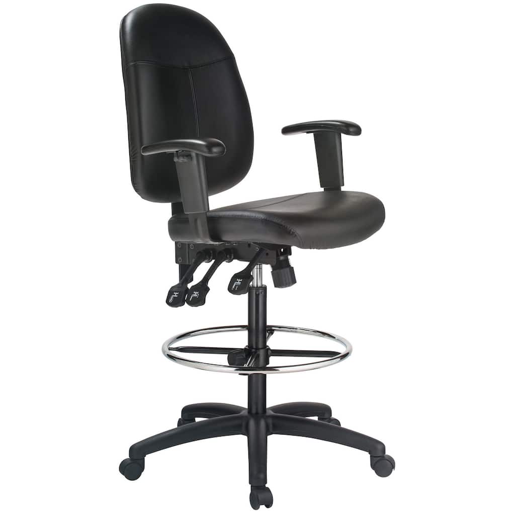 Modern Drawing Chair - Black Leather High Back Desk Chair, Ergonomic Office Chair, Contemporary Minimalism Design
