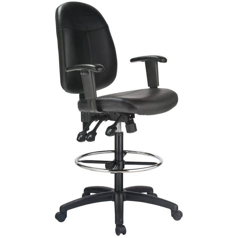 Modern Drawing Chair - Black Leather High Back Desk Chair, Ergonomic Office Chair, Contemporary Minimalism Design
