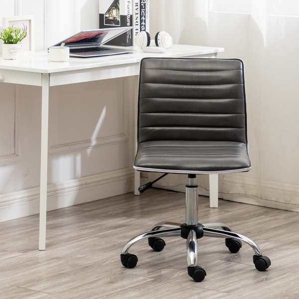 Armless leather outlet task chair