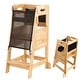preview thumbnail 1 of 5, Adjustable Toddler Step Stool,100% Natural Wood,Develops Independence - Wood Wood