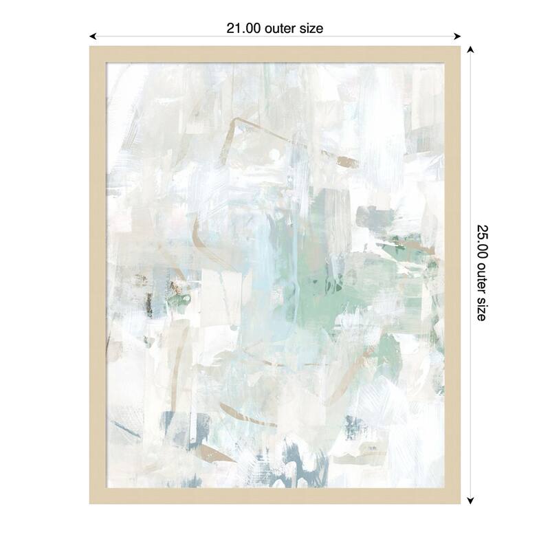 Impasto Poem No. 2 by June Erica Vess Wood Framed Wall Art Print - Svelte Natural - 21 x 25 in