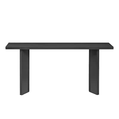 63" Extra Long Entryway Console Table, Modern Living Room Pine Veneer Sofa Table with Geometric Shaped Legs