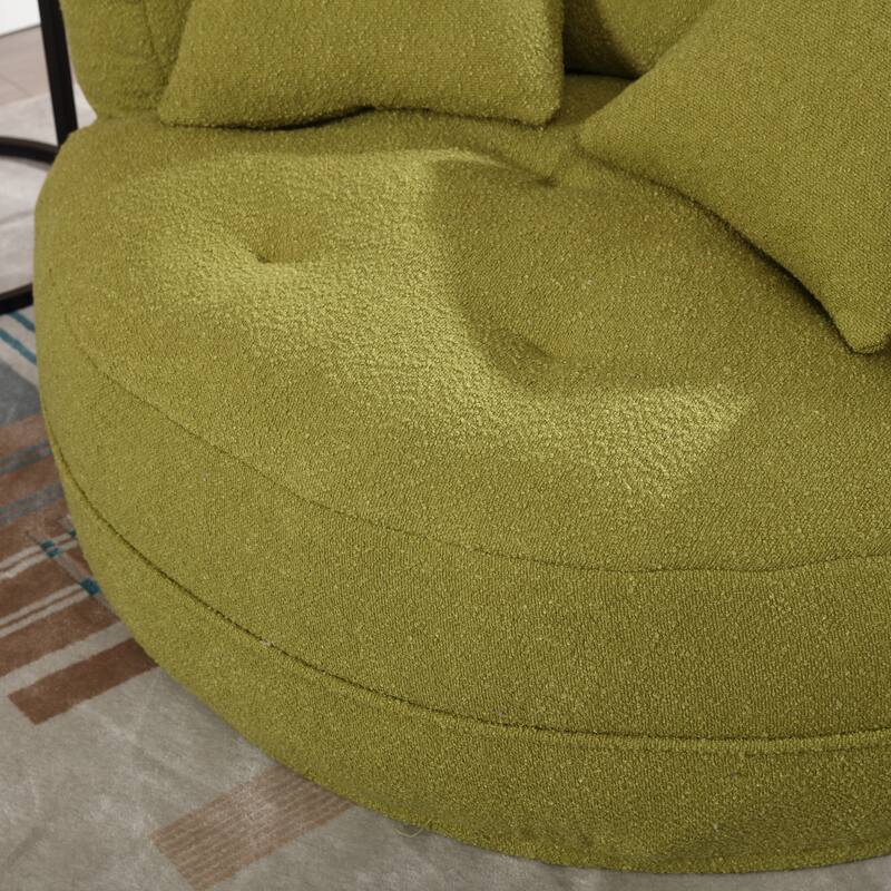Chenille Sponge Single Sofa, Oversized Round Accent Chair Sleeper Couch Chaise Lounges for Living Room Bedroom Projection Room