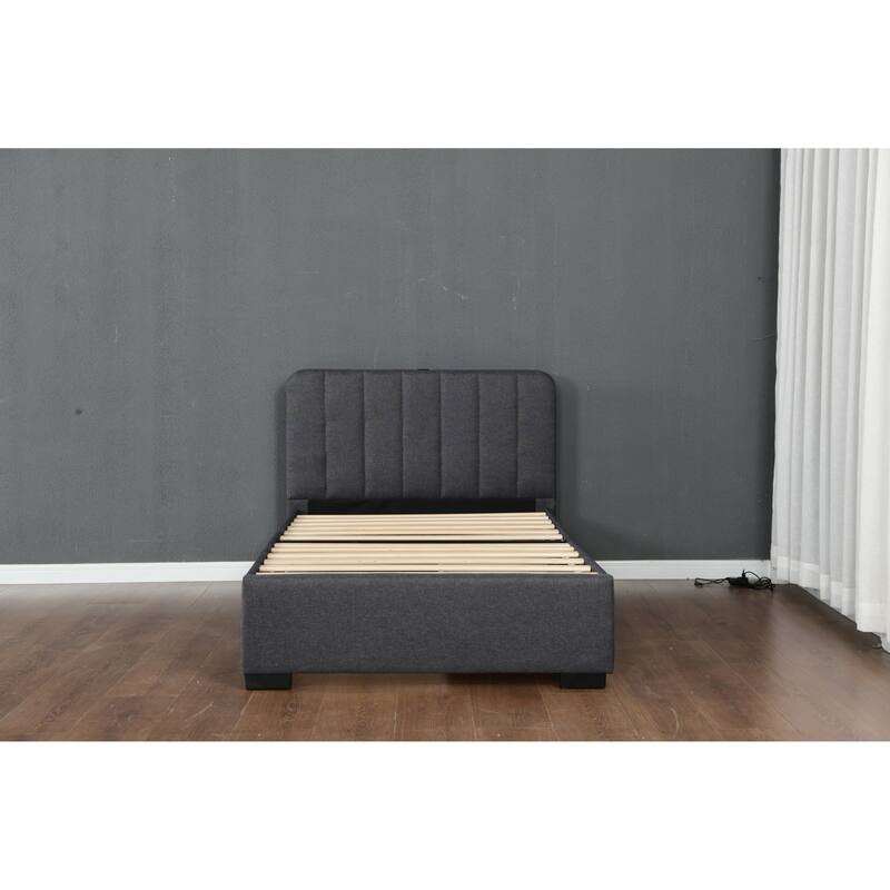Platm Bed Frame with Storage Drawers and Headboard with USB