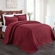 preview thumbnail 38 of 54, Superior Aspen Jacquard Floral Scalloped Edges Cotton Blend Bedspread Set Burgundy - King - 3 Piece