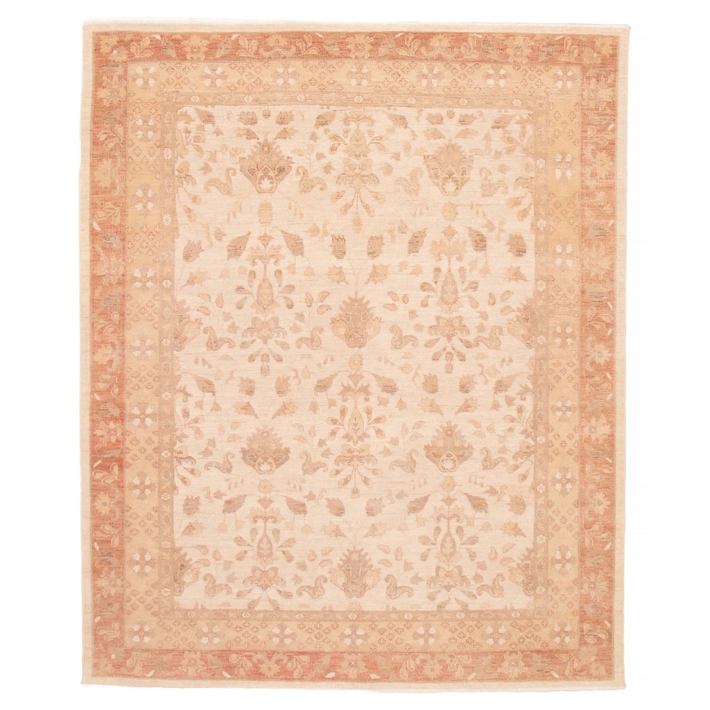 ECARPETGALLERY Hand-knotted Chobi Finest Ivory Wool Rug - 7'10 x 9'6