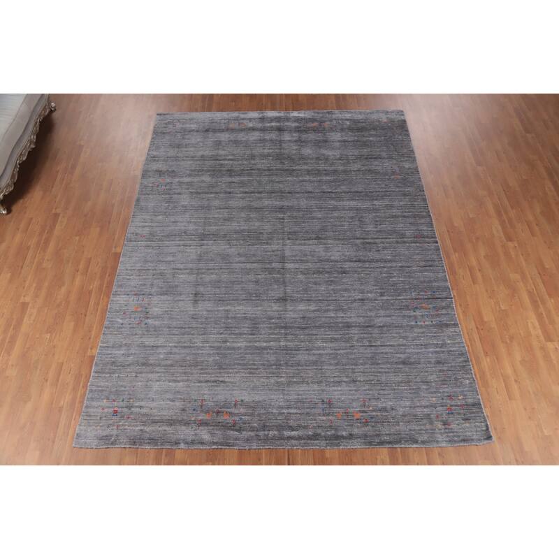 Hand Knotted Oriental 100% Wool Carpet Tribal Animal Pictorial Greys & Charcoal Gabbeh Area Rug - 12' 3'' X 9' 3''