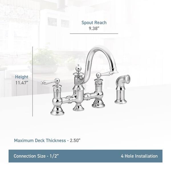 Shop Moen S713 Waterhill High Arc Kitchen Faucet With Side Spray