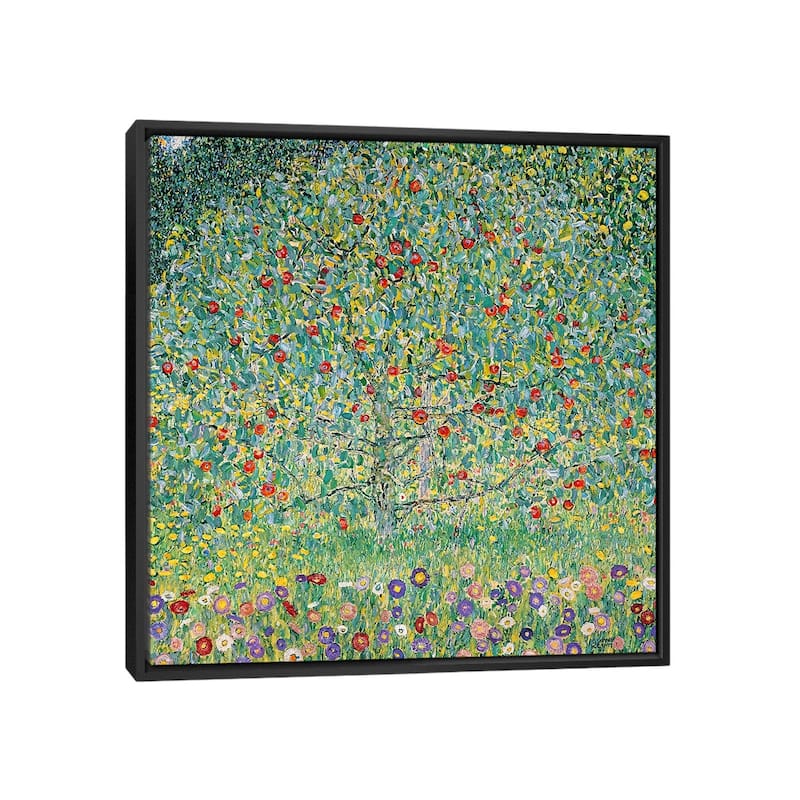 iCanvas "Apple Tree (Apfelbaum), 1912 " by Gustav Klimt Framed Canvas Print - Black - 37x37