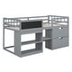preview thumbnail 21 of 25, Twin Size Low Loft Bed in Sturdy Wood Frame with Rolling Desk, Shelf, and Two Storage Drawers, Full-Length Guardrail